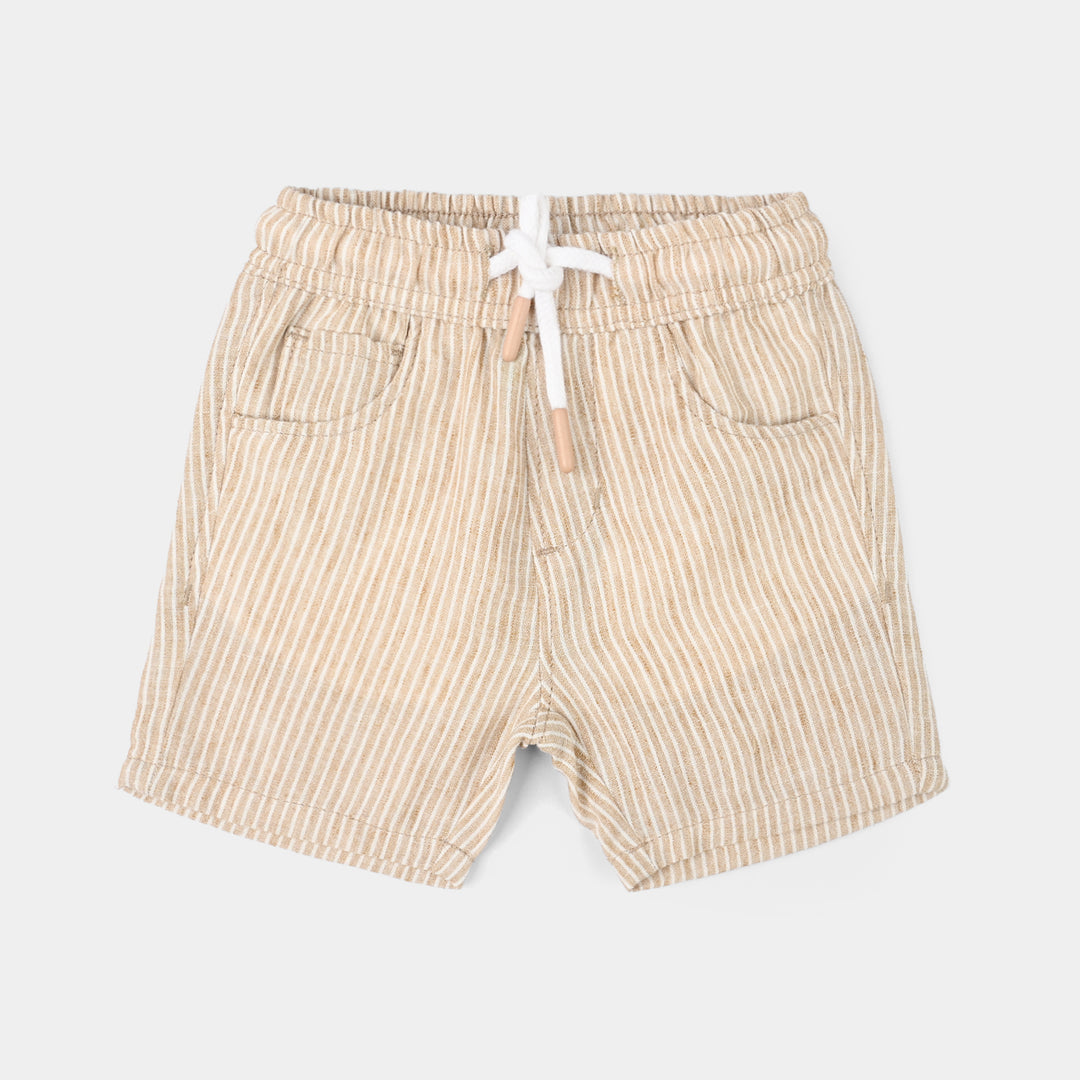 Infant Boys Cotton Shorts (Let’s Go Suffering) - Beige