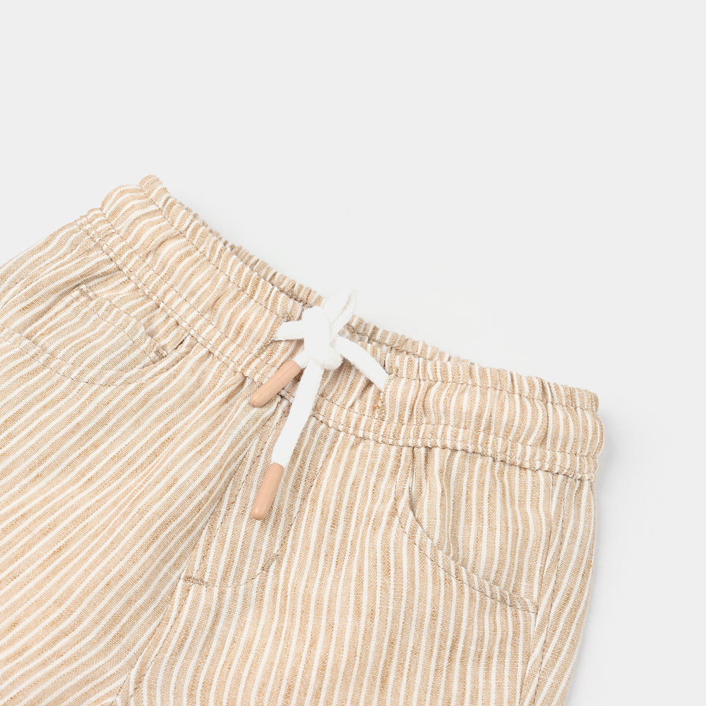 Infant Boys Cotton Shorts (Let’s Go Suffering) - Beige