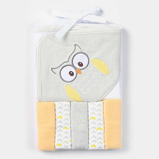 Baby Hooded Towel & 5 Washcloths