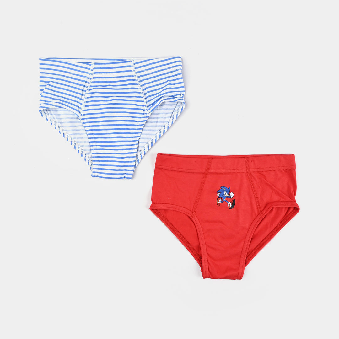 Boys Cotton Jersey Brief Pack of 2 - Red/Light Blue
