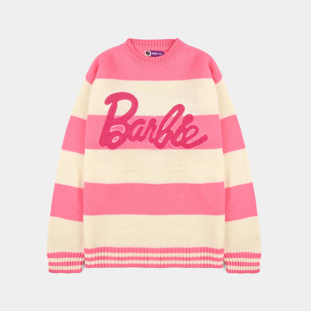 Girls Acrylic Sweater - Pink
