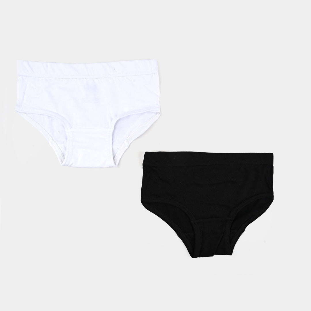 Girls Cotton Jersey Panties Pack of 2 - White/Black