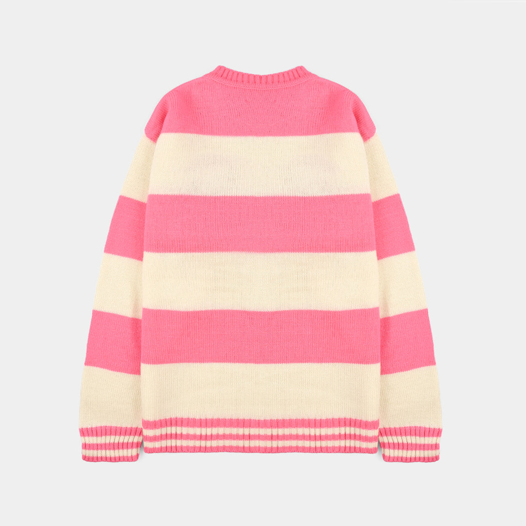 Girls Acrylic Sweater - Pink