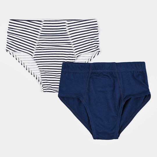 Boys Cotton Jersey Brief Basic Pack of 2 - Navy/White