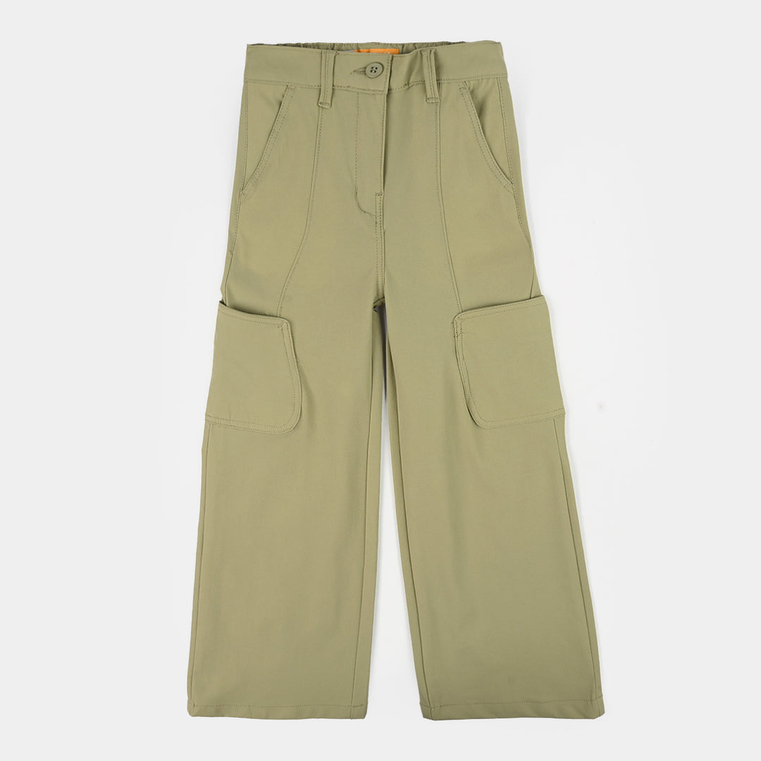 Girls Poly Twill Pants (Square) - Green