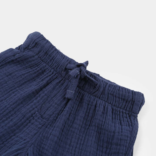 Infant Girls Gauze Cotton Shorts Happy Mood - Blue