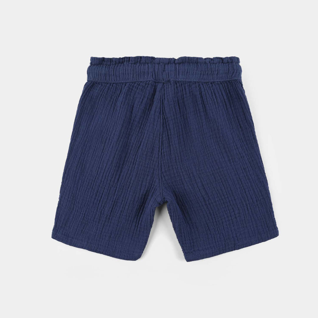 GIRLS Gauze COTTON SHORT MOVE-Blue