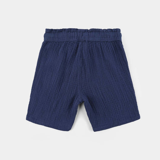 GIRLS Gauze COTTON SHORT MOVE-Blue
