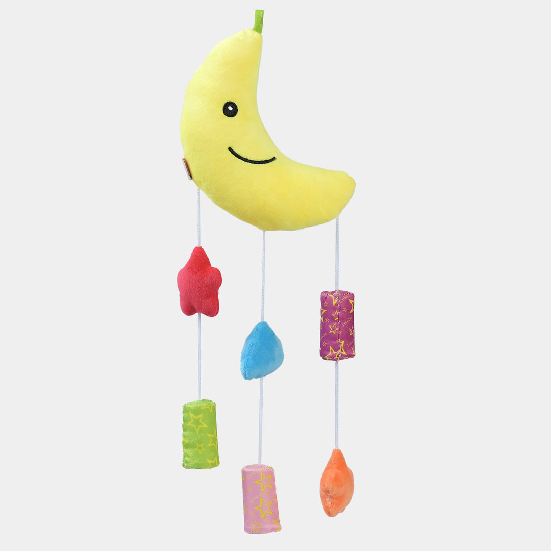 Cloud/Moon Wind Bell Rattle | Moon Yellow