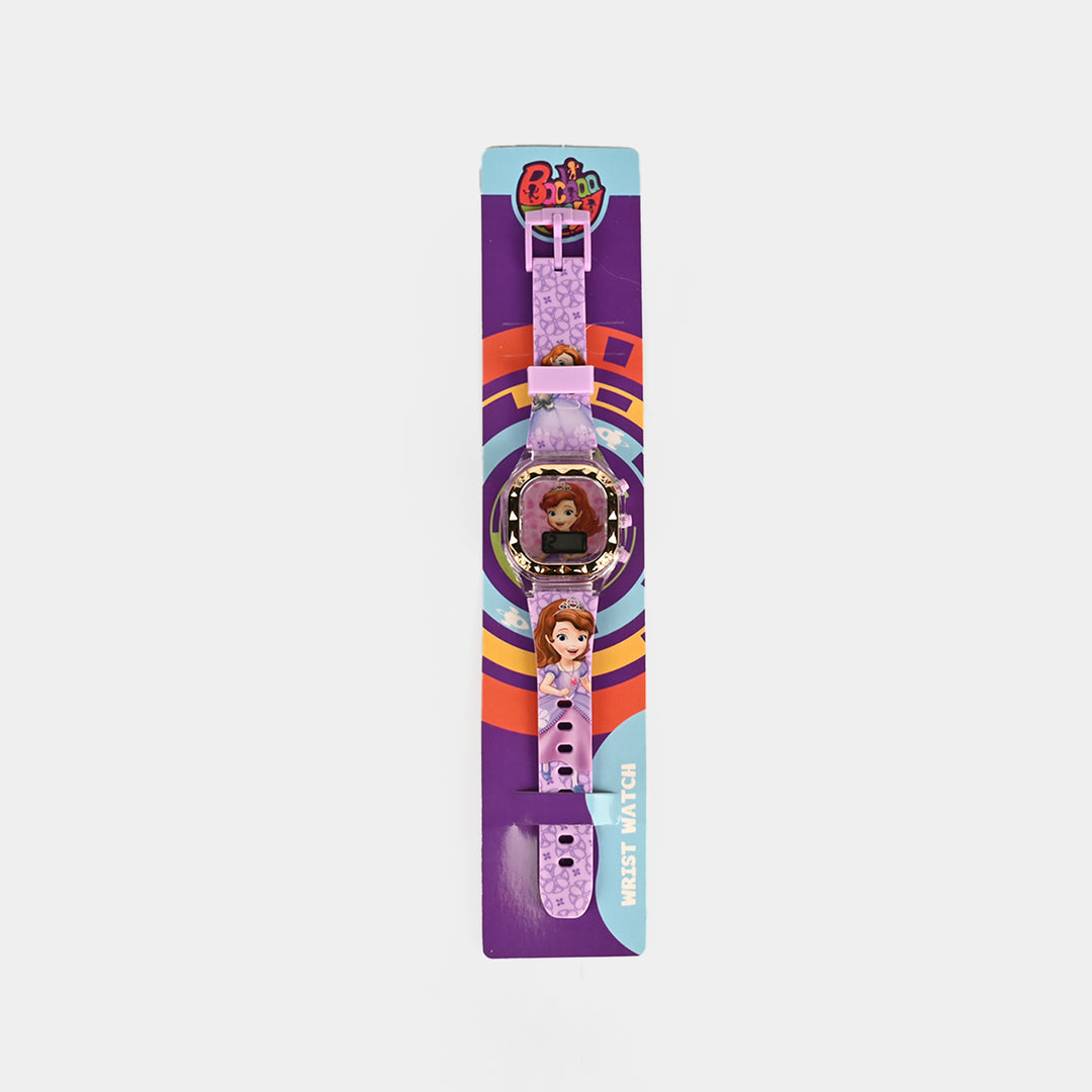 Girls Character Watch Square Golden Border