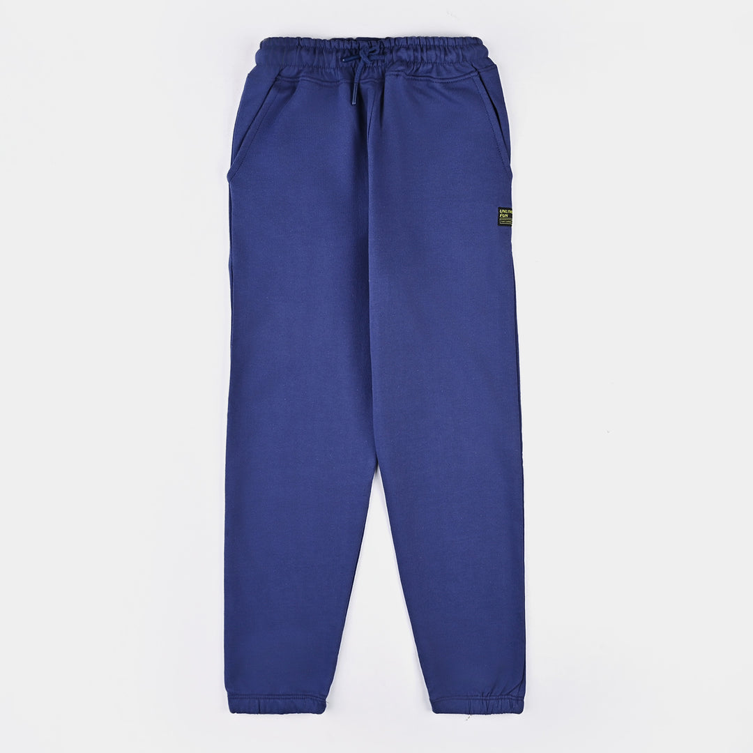 Boys Cotton Terry Pyjama Unlimited Fun-Navy Blue