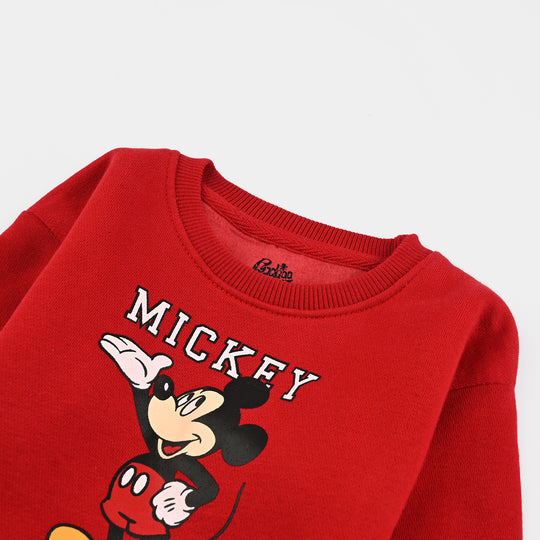 Infant Boys Fleece Sweatshirt-Red