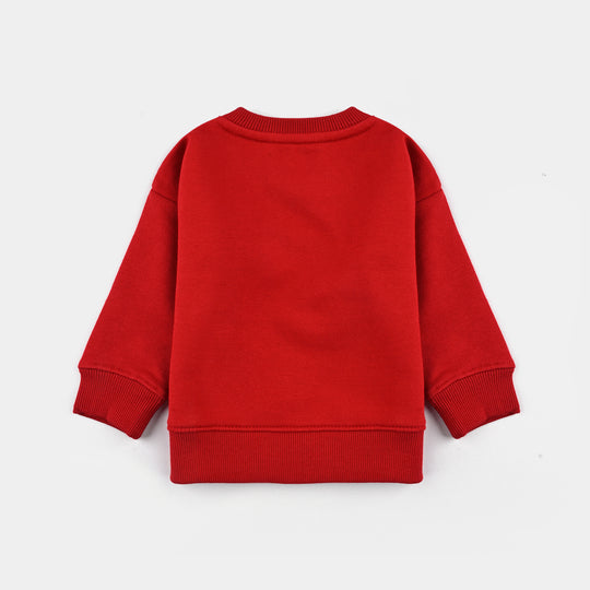 Infant Boys Fleece Sweatshirt-Red