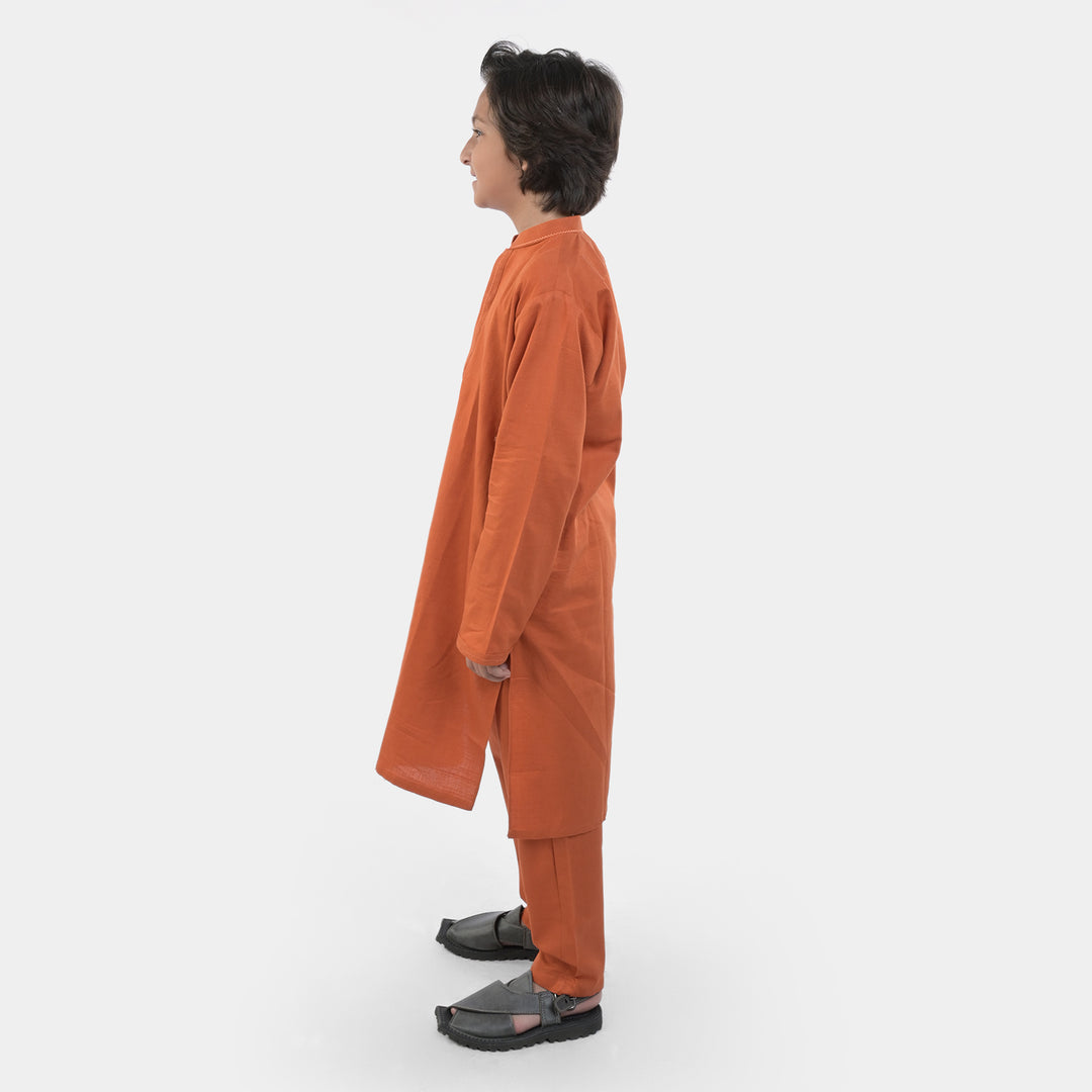 Boys Cotton Slub 2 Piece Suit -Sun Set
