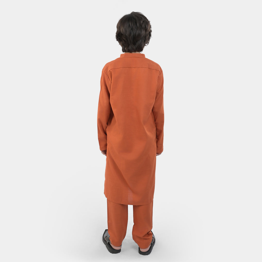Boys Cotton Slub 2 Piece Suit -Sun Set