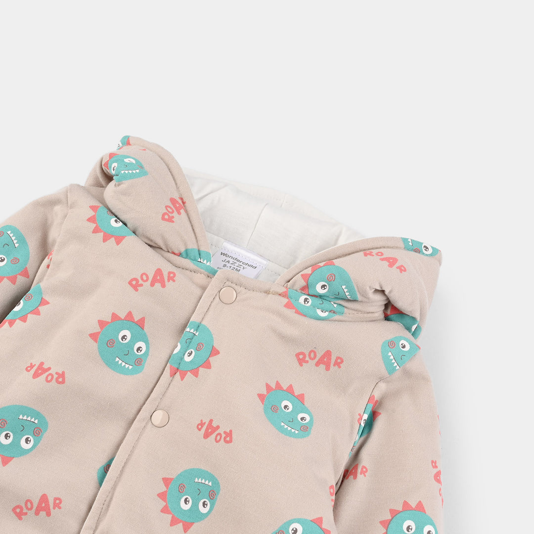 Infant Boys Cotton Interlock Romper - Grey Green