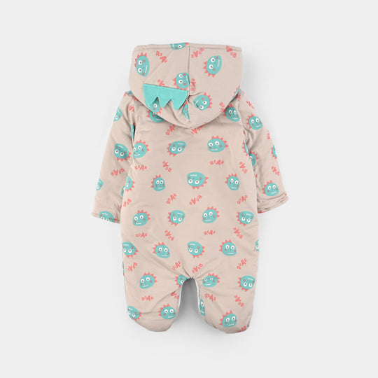 Infant Boys Cotton Interlock Romper - Grey Green