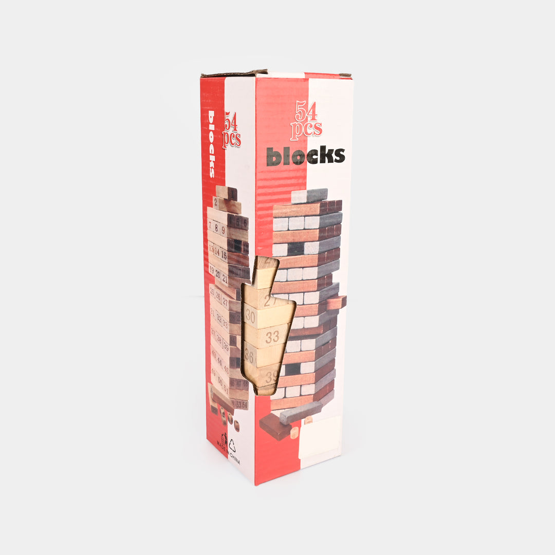 Jenga Game with Wooden Blocks, Stacking Tower Game | 54PCS
