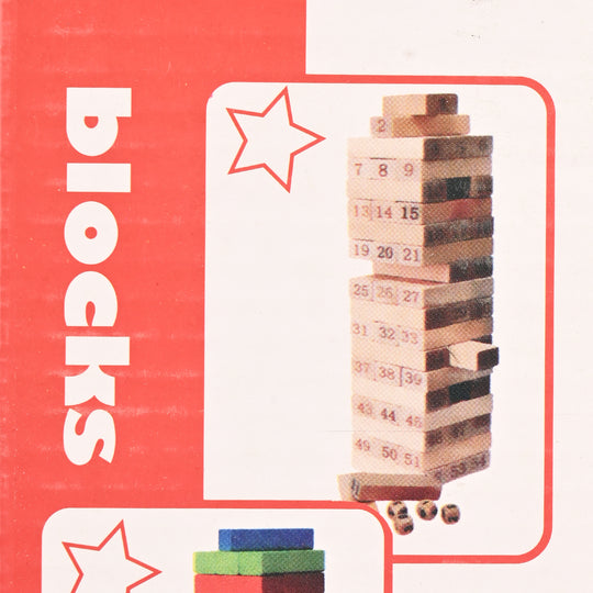 Jenga Game with Wooden Blocks, Stacking Tower Game | 54PCS