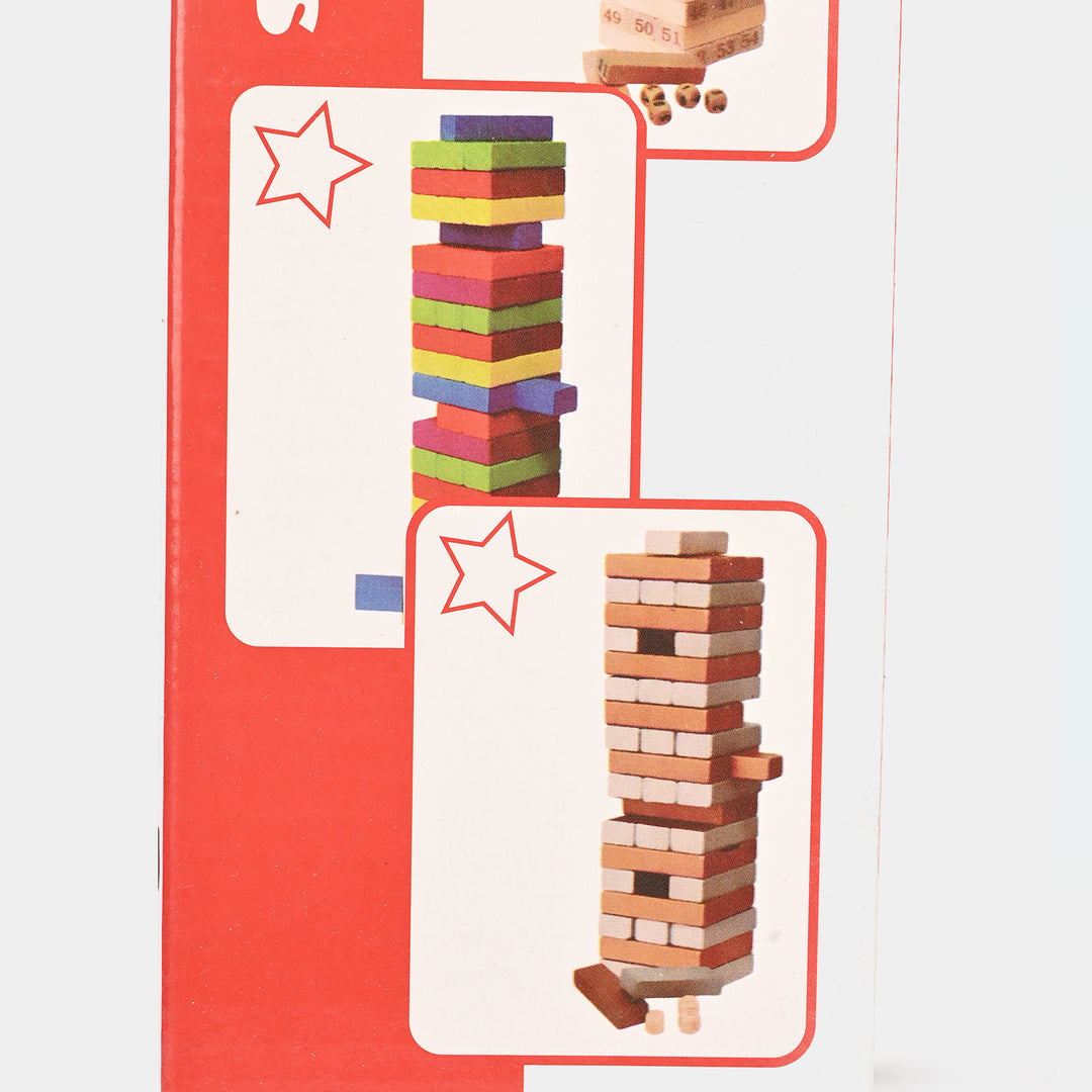Jenga Game Wooden Blocks, Stacking Tower Game | 54Pcs