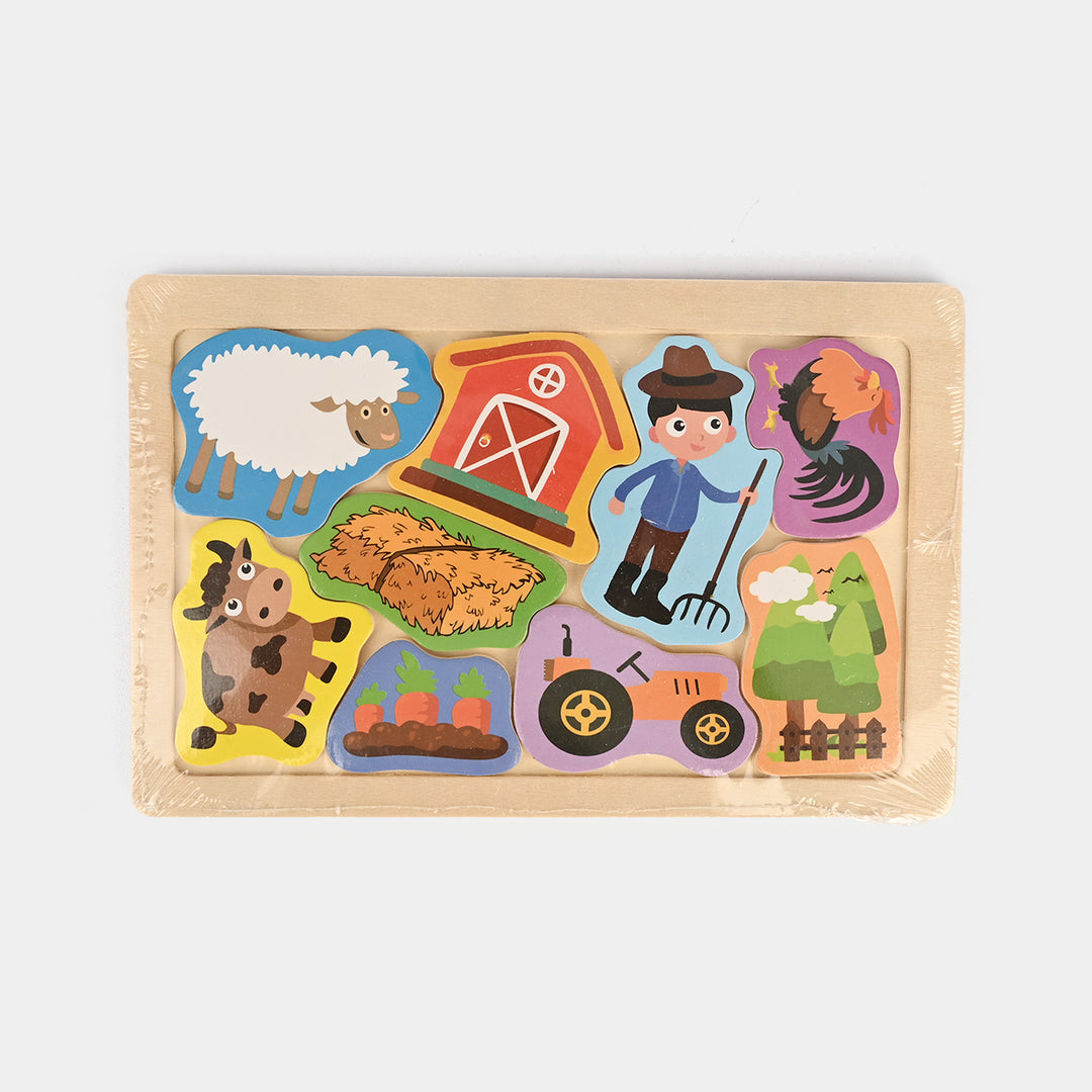 Kids Wooden Farm Puzzle Board