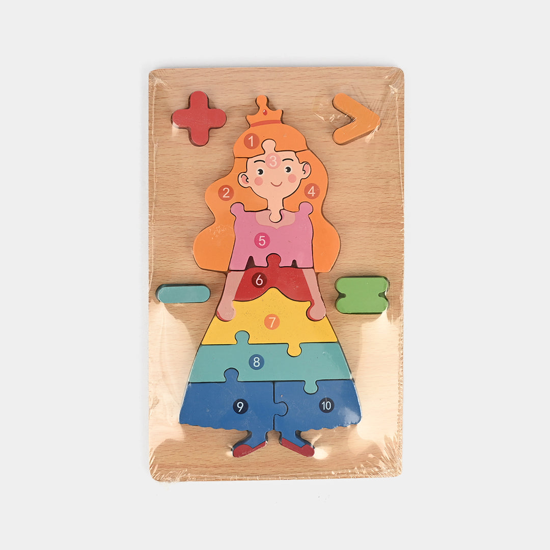 Kids Wooden Princess Number Puzzle