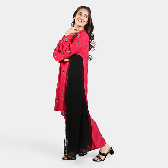 Teen Girls Raw Silk 3 PCS Suit-RUBY