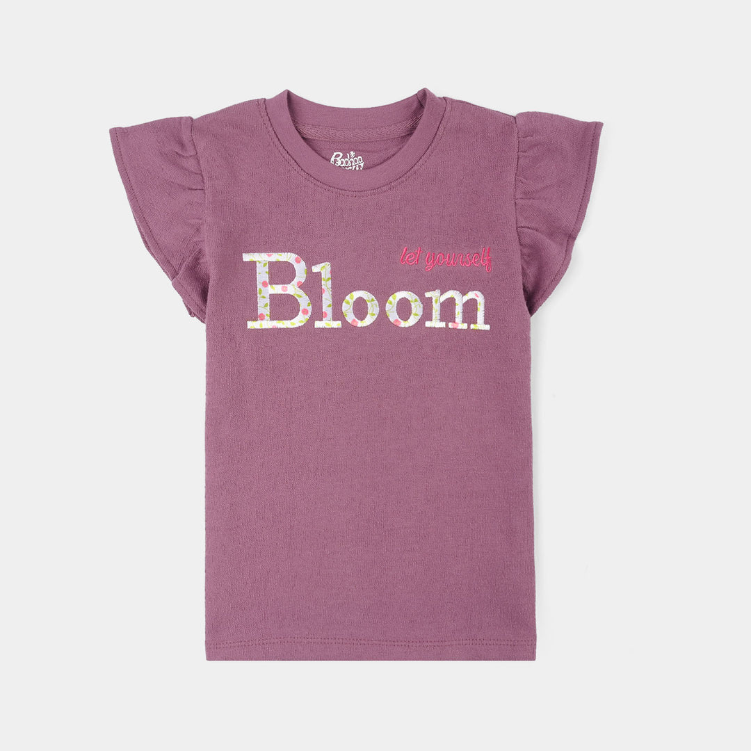 Girls Jersey/Terry T-Shirt (Bloom) - Purple