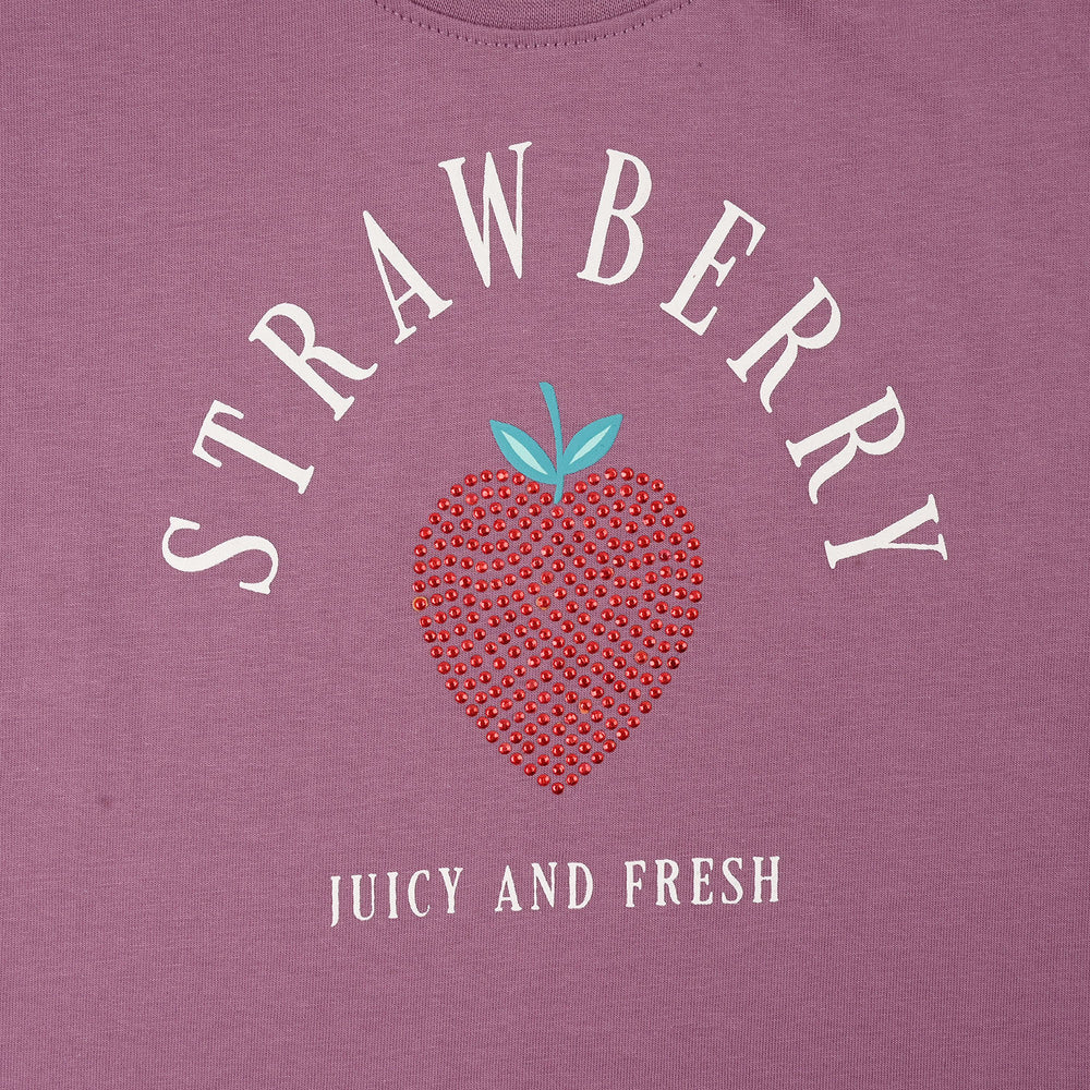 Girls Jersey/Terry T-Shirt (Strawberry) - Purple