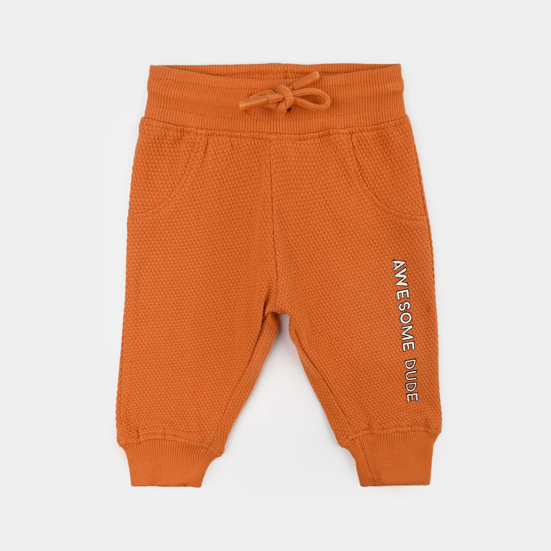Infant Boys Cotton PK Pajama (Awesome Dude) - Rust