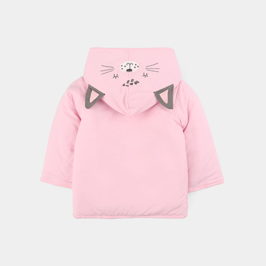 Infant Girls Cotton Interlock Suit-Light Pink