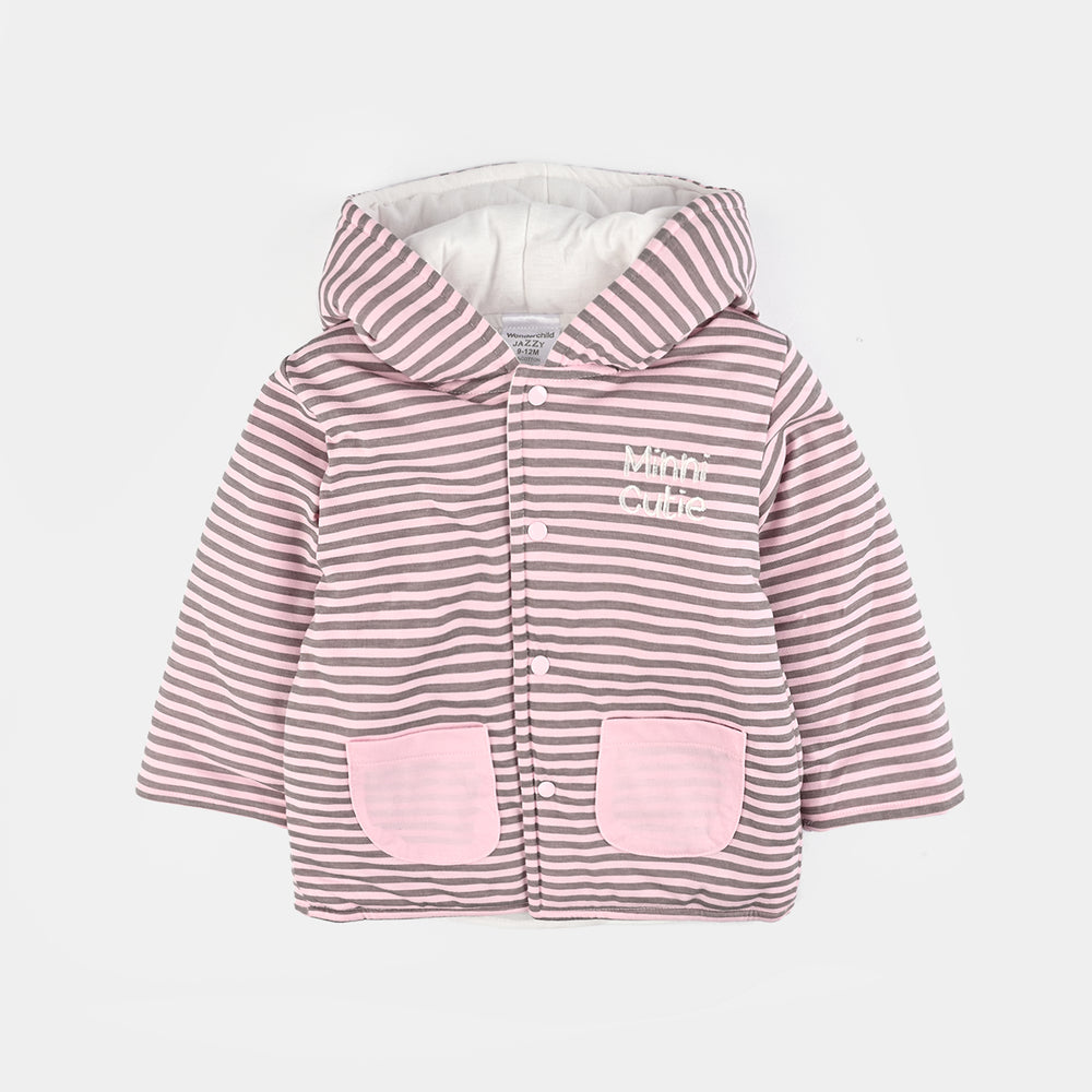 Infant Girls Cotton Interlock Suit-Pink/Grey