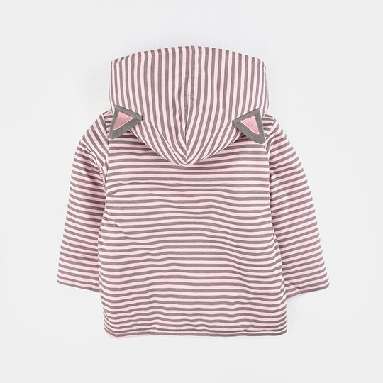 Infant Girls Cotton Interlock Suit-Pink/Grey