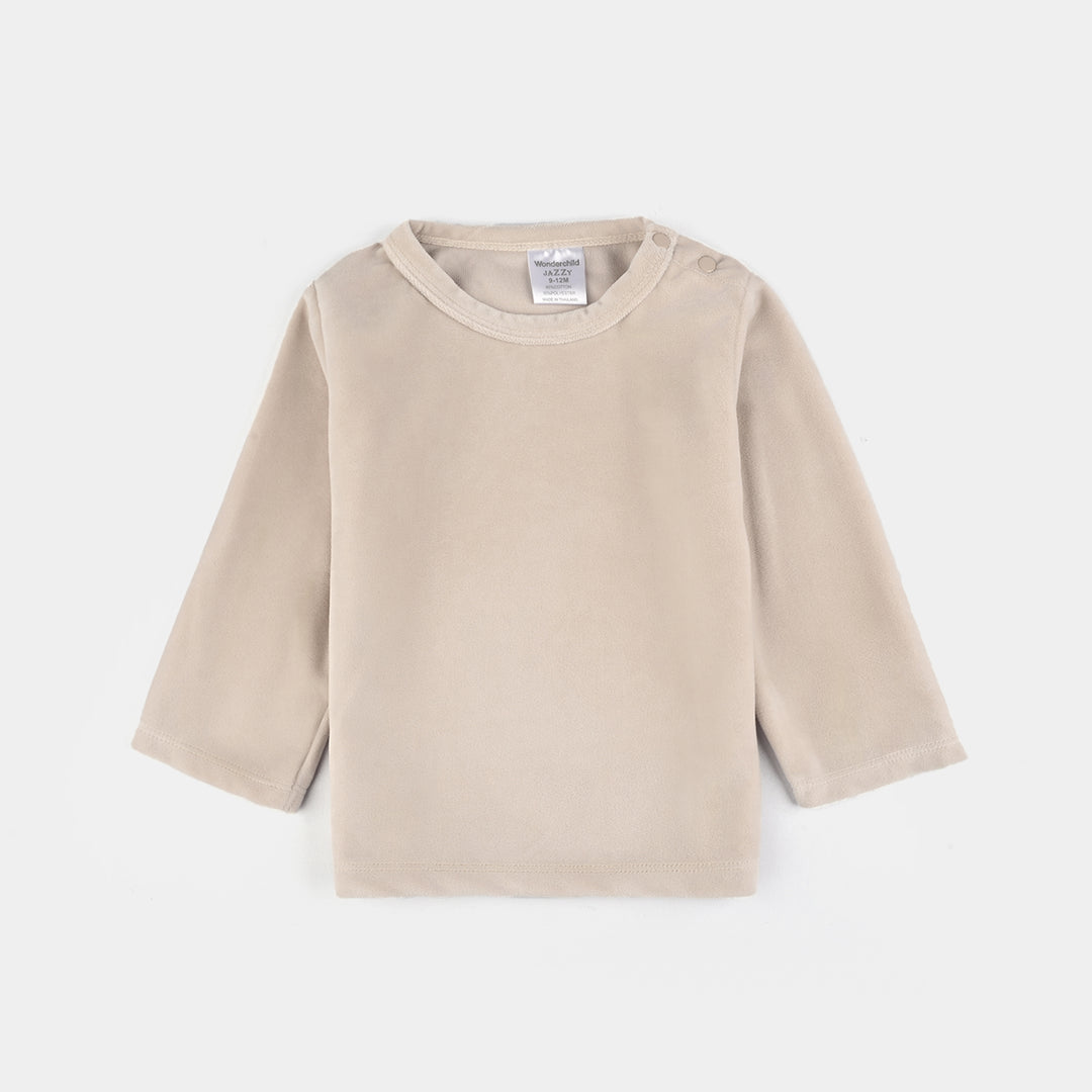 Infant Girls Cotton Interlock Suit-Pink/Beige