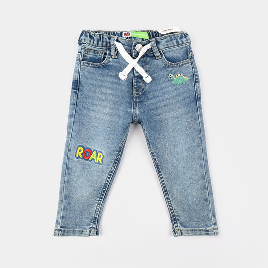 Infant Boys Denim Pants (Mini Dino) - Mid Blue