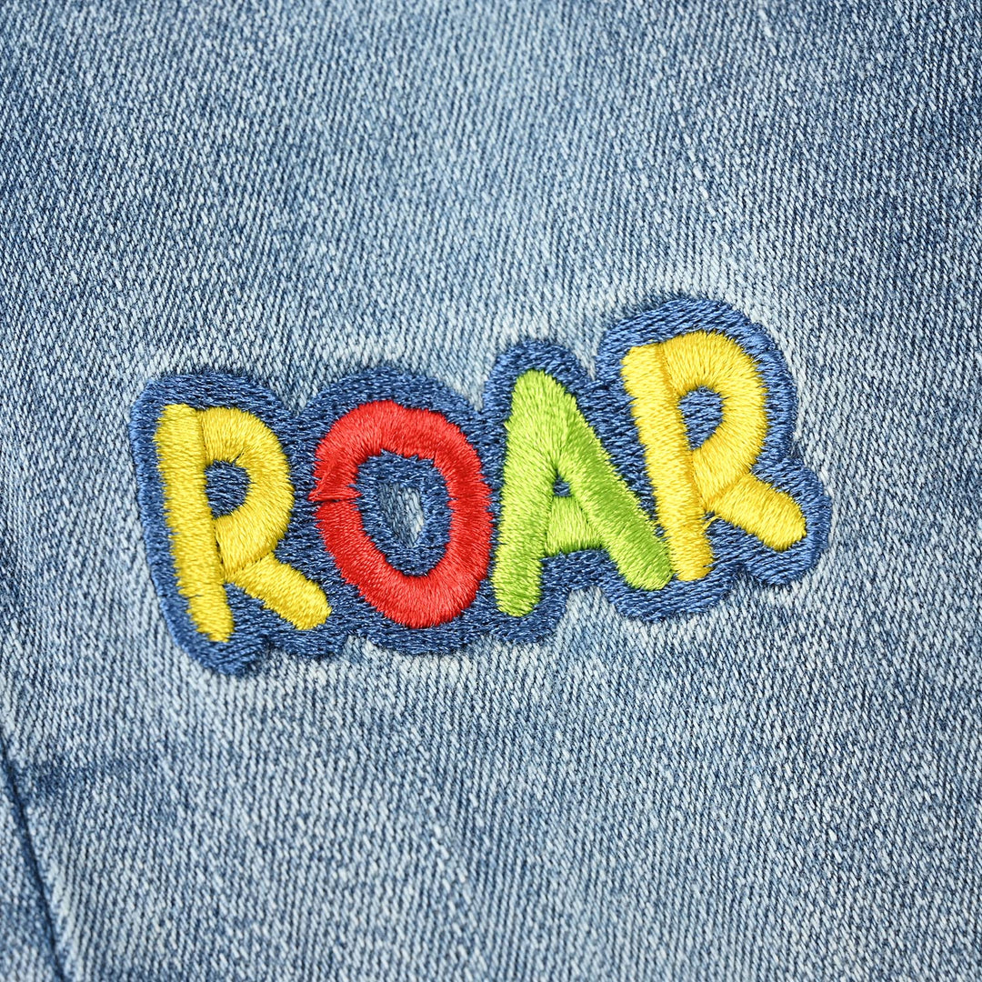 Infant Boys Denim Pants (Mini Dino) - Mid Blue