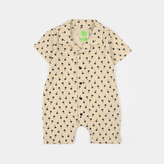 Infant Boys Thermal Romper (Resort Palm) - Off White