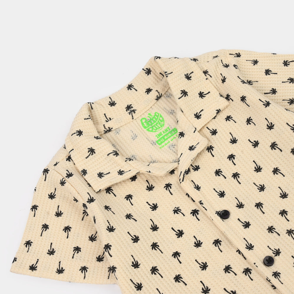 Infant Boys Thermal Romper (Resort Palm) - Off White