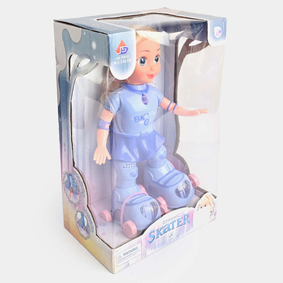 Electric Ice Skating Doll With Light & Music