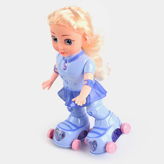 Electric Ice Skating Doll With Light & Music