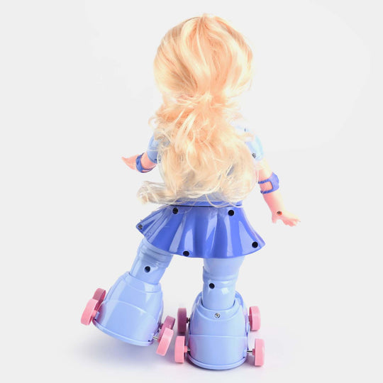 Electric Ice Skating Doll With Light & Music