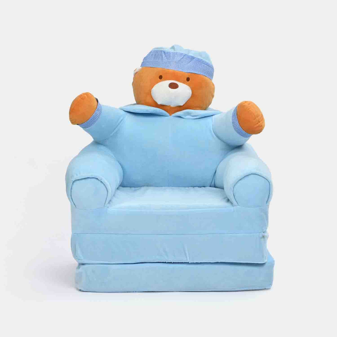 Adorable Kids Foldable Sofa Seat - 18M+ | 547-Blue/Brown