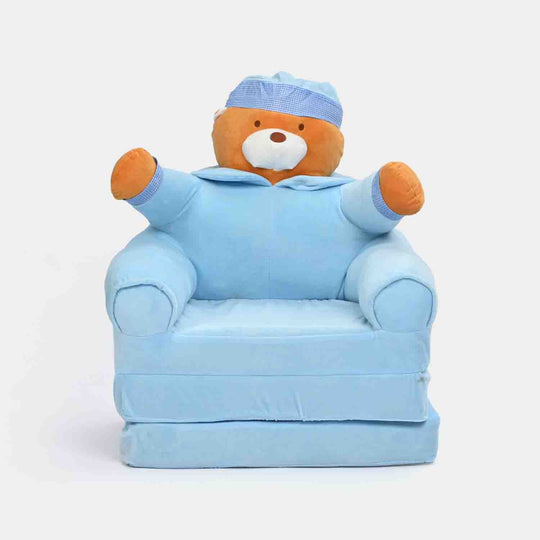 Adorable Kids Foldable Sofa Seat - 18M+ | 547-Blue/Brown