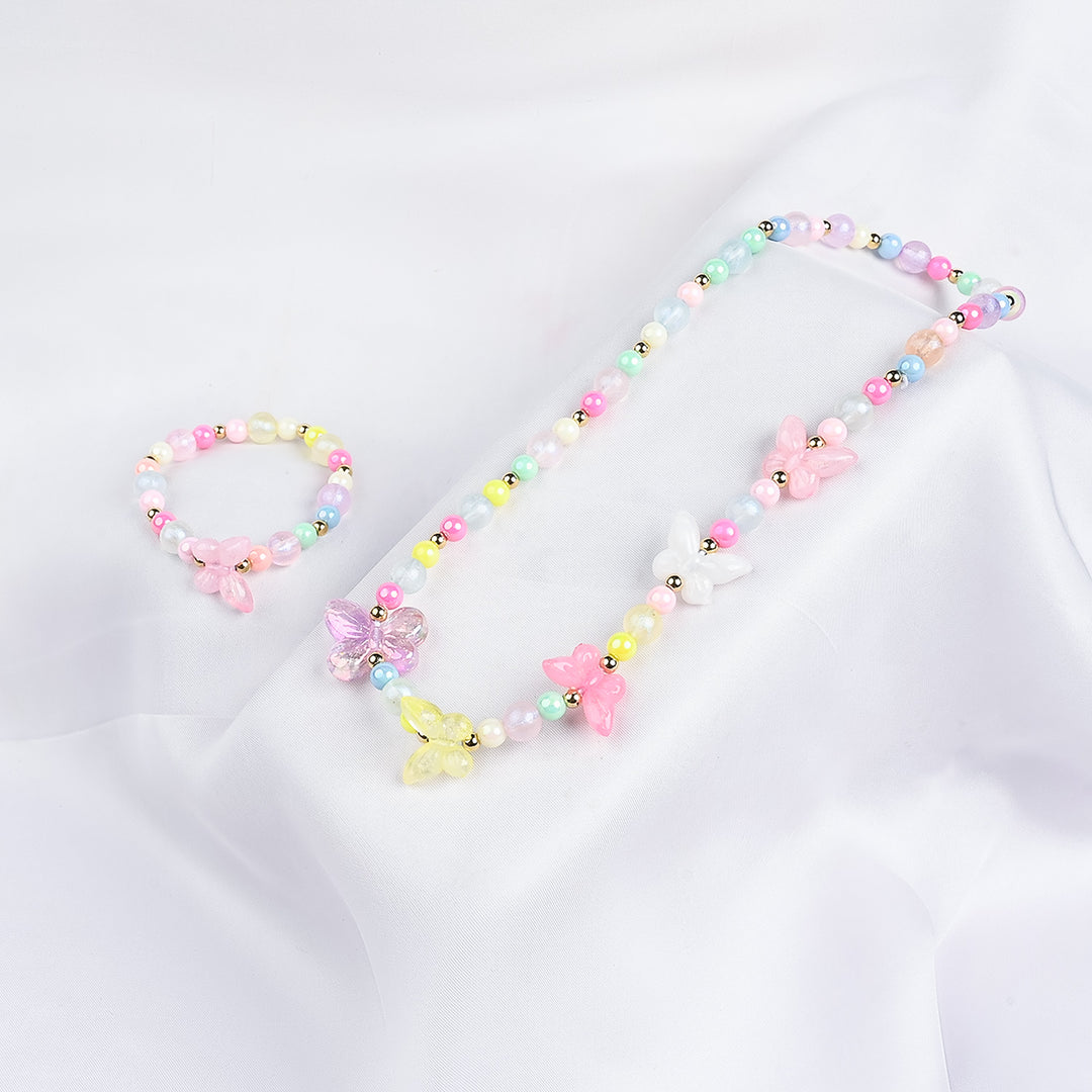 GIRLS ELEGANT BEADED NECKLACE & BRACELET