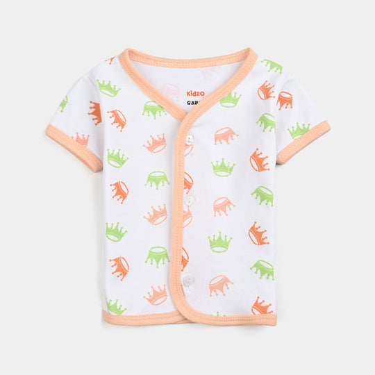 Infant Baby Cotton 2PC Set | 0-3M | Peach
