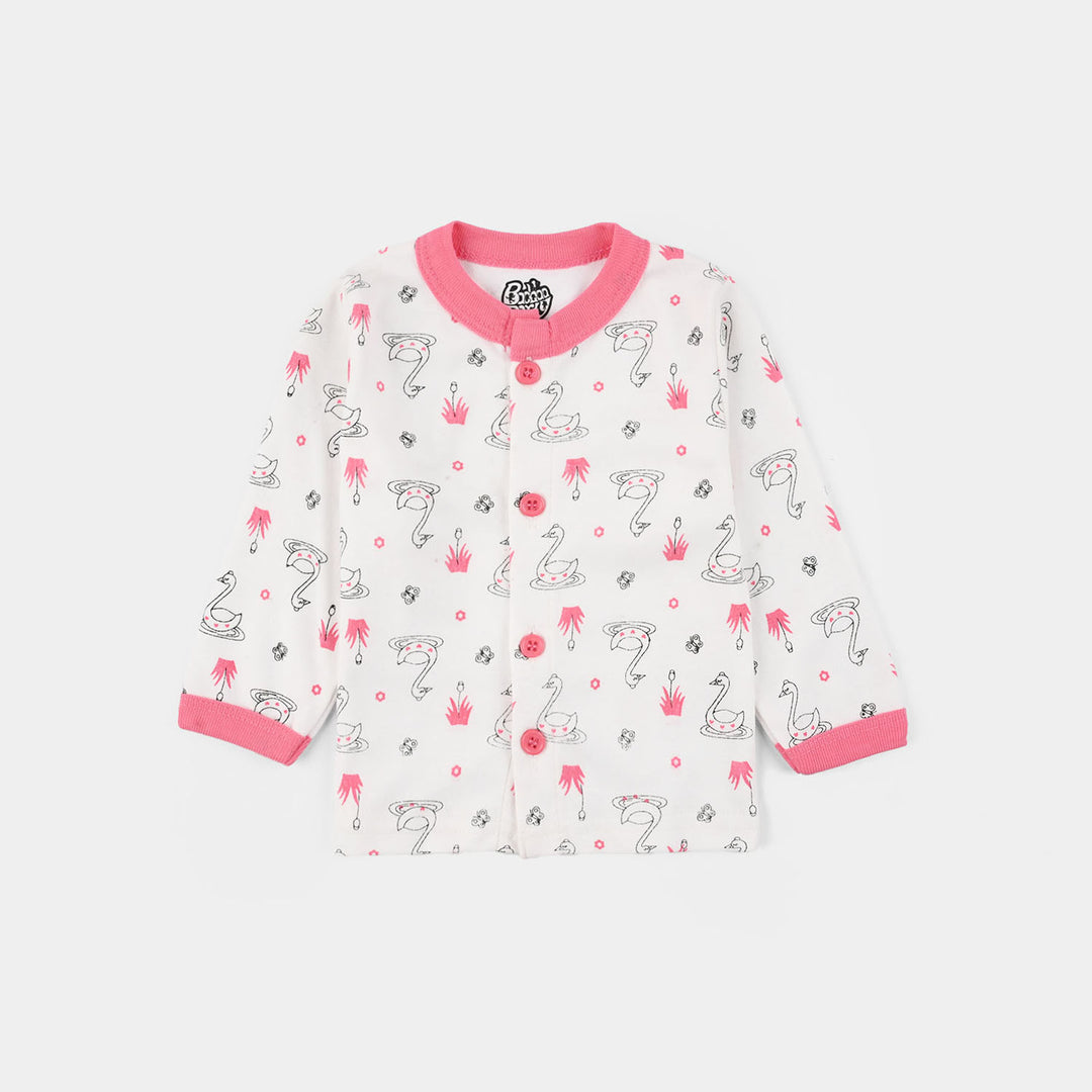 Infant Front Open Suit Duck - Pink