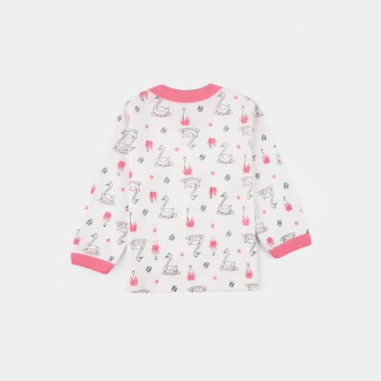 Infant Front Open Suit Duck - Pink