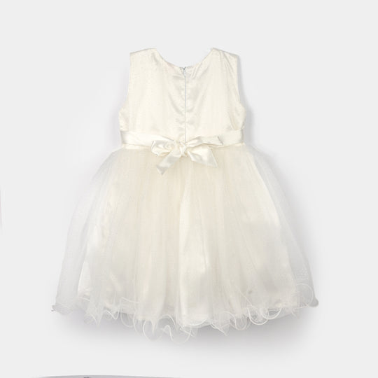 Girls Net Fancy Frock (Fairy) - Off-White