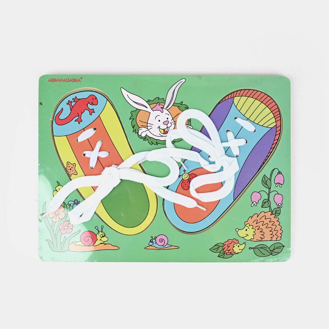 Wooden Shoe Lace Learning Board – Interactive Educational Toy