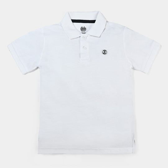 Infant Boys Cotton PK Polo T-Shirt Basic-White